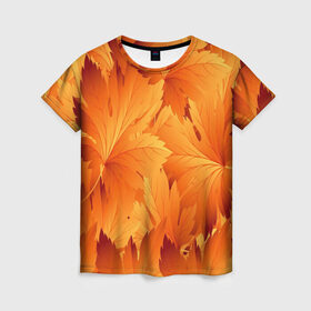 Женская футболка 3D с принтом Кленовая сладость , 100% полиэфир ( синтетическое хлопкоподобное полотно) | прямой крой, круглый вырез горловины, длина до линии бедер | желтый | клен | кленовый лист | лист | листопад | листья | оранжевый | осень