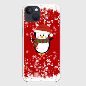 Чехол для iPhone 13 с принтом Пингвин в новогодней шапочке ,  |  | 2021 | 2022 | happy new year 2022 | новогодний пингвин | новый год | новый год 2022 | пингвин | праздник | снежинки | снежный пингвин