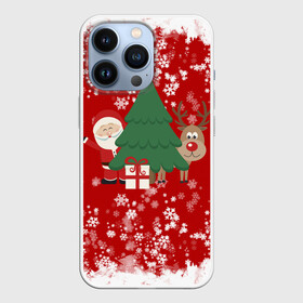 Чехол для iPhone 13 Pro с принтом Новогоднее настроение | Santa ,  |  | 2021 | 2022 | happy new year 2022 | дед мороз | дед мороз и олень | елка | новый год | новый год 2022 | олень | праздник | санта