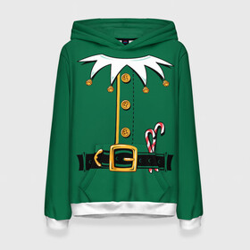 Женская толстовка 3D с принтом Christmas Elf Outfit , 100% полиэстер  | двухслойный капюшон со шнурком для регулировки, мягкие манжеты на рукавах и по низу толстовки, спереди карман-кенгуру с мягким внутренним слоем. | christmas | claus | clothes | deer | elf | frost | helpers | new | north | outfit | pole | santa | year | год | дед | клаус | мороз | новый | одежда | олени | полюс | помощники | рождественский | рождество | санта | санты | северный | эльф