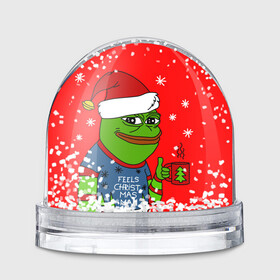 Игрушка Снежный шар с принтом Pepe New Year    Pepe the Frog , Пластик | Изображение внутри шара печатается на глянцевой фотобумаге с двух сторон | pepe | pepe new year | pepe the frog | лягушенок пепе | лягушка | лягушка мем | мемы | новогодние | новогодние мемы | новый год | пепе | с новым годом