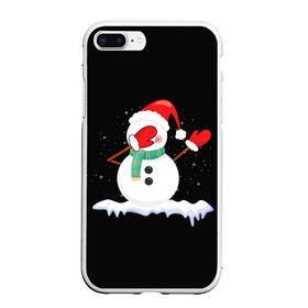 Чехол для iPhone 7Plus/8 Plus матовый с принтом Cartoon Dab Snowman , Силикон | Область печати: задняя сторона чехла, без боковых панелей | 2022 | 22 | cartoon | christmas | dab | dub | mult | new | notes | scarf | snow | snowman | snowy | woman | year | баба | год | даб | мультяшный | новый | очки | рождество | снег | снеговик | снежная | шарф