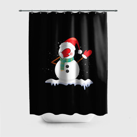 Штора 3D для ванной с принтом Cartoon Dab Snowman , 100% полиэстер | плотность материала — 100 г/м2. Стандартный размер — 146 см х 180 см. По верхнему краю — пластиковые люверсы для креплений. В комплекте 10 пластиковых колец | 2022 | 22 | cartoon | christmas | dab | dub | mult | new | notes | scarf | snow | snowman | snowy | woman | year | баба | год | даб | мультяшный | новый | очки | рождество | снег | снеговик | снежная | шарф