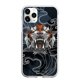 Чехол для iPhone 11 Pro матовый с принтом Рычащий Тигр в японском стиле , Силикон |  | волны | символ года | тигр | хищник | япония