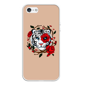 Чехол для iPhone 5/5S матовый с принтом White Tiger Symbol , Силикон | Область печати: задняя сторона чехла, без боковых панелей | blue | christmas | eyes | face | flowers | glow | muzzle | new | rose | snow | symbol | tiger | tulip | white | winter | year | белый | глаза | год | года | зима | лицо | нового | новый | рождество | свечение | символ | синее | тигр | тигра