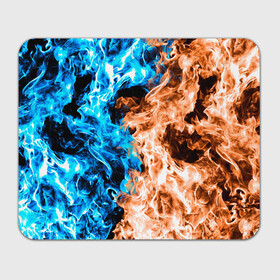 Прямоугольный коврик для мышки с принтом Огненное пламя , натуральный каучук | размер 230 х 185 мм; запечатка лицевой стороны | blue fire | blue flame | fire | fire and ice | fire and water | flame | neon | в огне | горящий | инь ян | инь янь | искры | неон | неоновый огонь | огненный | огонь | огонь и вода | огонь и лед | пламя | пожар | противостояние