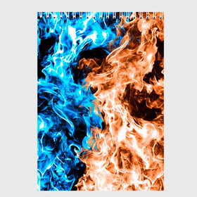 Скетчбук с принтом Огненное пламя , 100% бумага
 | 48 листов, плотность листов — 100 г/м2, плотность картонной обложки — 250 г/м2. Листы скреплены сверху удобной пружинной спиралью | blue fire | blue flame | fire | fire and ice | fire and water | flame | neon | в огне | горящий | инь ян | инь янь | искры | неон | неоновый огонь | огненный | огонь | огонь и вода | огонь и лед | пламя | пожар | противостояние