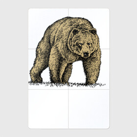 Магнитный плакат 2Х3 с принтом Русский бурый медведь , Полимерный материал с магнитным слоем | 6 деталей размером 9*9 см | bear | courage | fearlessness | force | muzzle | paws | power | russia | бесстрашие | лапы | медведь | мощь | мужество | отвага | россия | сила