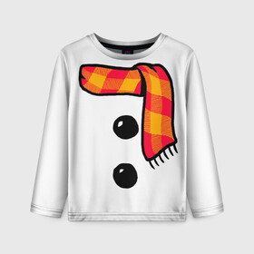 Детский лонгслив 3D с принтом Snowman Outfit , 100% полиэстер | длинные рукава, круглый вырез горловины, полуприлегающий силуэт
 | attributes | buttons | christmas | new | scarf | snow | snowman | snowy | woman | year | атрибутика | баба | год | новый | пуговица | пуговицы | рождество | снег | снеговик | снежная | шарф