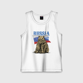 Детская майка хлопок с принтом Символика России и медведь ,  |  | bear | courage | fearlessness | flag | force | muzzle | paws | power | russia | бесстрашие | лапы | медведь | мощь | мужество | отвага | россия | сила | флаг