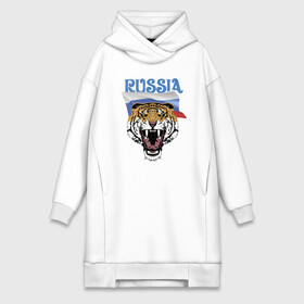 Платье-худи хлопок с принтом Уссурийский русский тигр ,  |  | courage | fearlessness | flag | force | muzzle | paws | power | russia | tiger | бесстрашие | лапы | мощь | мужество | отвага | россия | сила | тигр | флаг