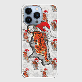 Чехол для iPhone 13 Pro с принтом Тигр, спускающийся с гор ,  |  | гора | паттерн | символ года | солнце | тигр | тигрище | хищник