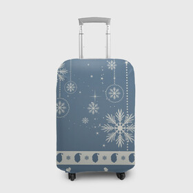 Чехол для чемодана 3D с принтом Капелька новогоднего настроения , 86% полиэфир, 14% спандекс | двустороннее нанесение принта, прорези для ручек и колес | 2021 | 2022 | happy new year | happy new year 2022 | новый год | новый год 2022 | санта | снежинки