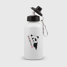 Бутылка спортивная с принтом Пандочка (смешная) , металл | емкость — 500 мл, в комплекте две пластиковые крышки и карабин для крепления | девушке | интересный | панда | подарок | смешная