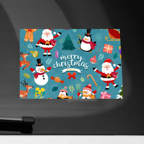 Наклейка на автомобиль с принтом Merry Christmas from Eugenia , ПВХ |  | Тематика изображения на принте: christmas | merry | new year | snowman | год | животные | зима | новый | новый год | паттерн | праздник | рождество | снег | снеговик | снежинки