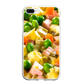 Чехол для iPhone 7Plus/8 Plus матовый с принтом Весь в оливье , Силикон | Область печати: задняя сторона чехла, без боковых панелей | salat | новый год | оливье | салат