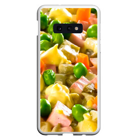 Чехол для Samsung S10E с принтом Весь в оливье , Силикон | Область печати: задняя сторона чехла, без боковых панелей | salat | новый год | оливье | салат