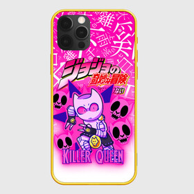 Чехол для iPhone 12 Pro с принтом JOJO   KILLER QUEEN   КОРОЛЕВА УБИЙЦА   GRADIENT , силикон | область печати: задняя сторона чехла, без боковых панелей | adventure | jojo | jojos bizarre | jojos bizarre adventure | killer queen | pattern | yare yare daze | аниме | брызги | джоджо | манга | узор | яре яре дазе