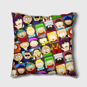 Подушка 3D с принтом SOUTH PARK   ЮЖНЫЙ ПАРК   УЗОР   PATTERN , наволочка – 100% полиэстер, наполнитель – холлофайбер (легкий наполнитель, не вызывает аллергию). | состоит из подушки и наволочки. Наволочка на молнии, легко снимается для стирки | eric cartman | park | pattern | south | south park | кайл | картман | картмен | кени | кеннет | кенни | они убили кени | парк | саус парк | сволочи | стэнли | узор | эрик | южный | южный парк