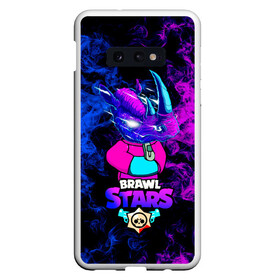 Чехол для Samsung S10E с принтом Brawl Stars Леон Носорог 2022 , Силикон | Область печати: задняя сторона чехла, без боковых панелей | Тематика изображения на принте: бравл старс | игра | леон | неон | носорог | скин