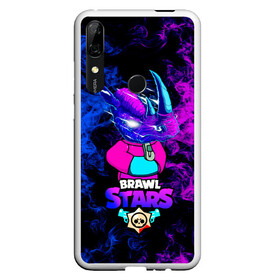 Чехол для Honor P Smart Z с принтом Brawl Stars Леон Носорог 2022 , Силикон | Область печати: задняя сторона чехла, без боковых панелей | Тематика изображения на принте: бравл старс | игра | леон | неон | носорог | скин