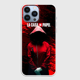 Чехол для iPhone 13 Pro Max с принтом La Casa de Papel Человек в капюшоне. ,  |  | Тематика изображения на принте: bella ciao | berlin | bum bum ciao | dali | la casa de papel | money heist | nairobi | netflix | professor | resisten | somos la resistencia | tokyo | белла чао | берлин | бум бум чао | бумажный дом | дали | лиссабон | маска дали | наироби |