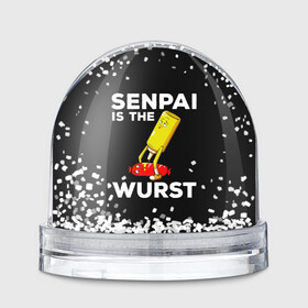 Игрушка Снежный шар с принтом SENPAI IS THE WURST сосиска и горчичка , Пластик | Изображение внутри шара печатается на глянцевой фотобумаге с двух сторон | ahegao | anime | kawai | kowai | manga | oppai | otaku | sempai | senpai | sugoi | waifu | yandere | аниме | ахегао | вайфу | ковай | манга | отаку | семпай | сенпай | тренд