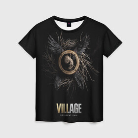 Женская футболка 3D с принтом RE Village Wings , 100% полиэфир ( синтетическое хлопкоподобное полотно) | прямой крой, круглый вырез горловины, длина до линии бедер | game | games | re | resident evil | игра | игры | обитель зла | резедент эвил | реседент ивел