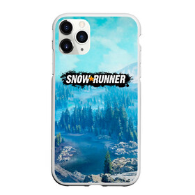 Чехол для iPhone 11 Pro матовый с принтом SnowRunner СноуРаннер логотип , Силикон |  | race | snowrunner | гонки | гонки по бездорожью | гоночные игры | зимние гонки | снежные гонки | снежный бегун | сноу раннер | сноураннер