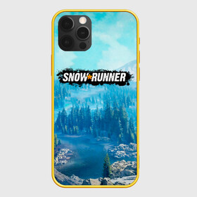 Чехол для iPhone 12 Pro с принтом SnowRunner СноуРаннер логотип , силикон | область печати: задняя сторона чехла, без боковых панелей | race | snowrunner | гонки | гонки по бездорожью | гоночные игры | зимние гонки | снежные гонки | снежный бегун | сноу раннер | сноураннер