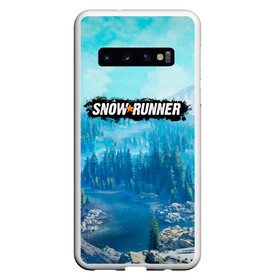 Чехол для Samsung Galaxy S10 с принтом SnowRunner СноуРаннер логотип , Силикон | Область печати: задняя сторона чехла, без боковых панелей | race | snowrunner | гонки | гонки по бездорожью | гоночные игры | зимние гонки | снежные гонки | снежный бегун | сноу раннер | сноураннер