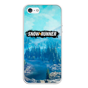 Чехол для iPhone 5/5S матовый с принтом SnowRunner СноуРаннер логотип , Силикон | Область печати: задняя сторона чехла, без боковых панелей | race | snowrunner | гонки | гонки по бездорожью | гоночные игры | зимние гонки | снежные гонки | снежный бегун | сноу раннер | сноураннер