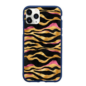 Чехол для iPhone 11 Pro Max матовый с принтом тигровый окрас Gold   Pink , Силикон |  | 2022 | год тигра | новый год | новый год 2022 | символ года | тигр | тигренок | тигрица | тигры