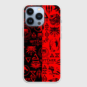 Чехол для iPhone 13 Pro с принтом THE WITCHER LOGOBOMBING BLACK RED ,  |  | Тематика изображения на принте: geralt | the witcher | the witcher wild hunt | witcher | wolf | аард | аксий | белый волк | бестиарий | ведьмак | ведьмак 3 | волк | геральт | игни | ирден | йенифер | каер морхен | квен | охотник | трисс | цири | школа волка