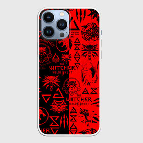 Чехол для iPhone 13 Pro Max с принтом THE WITCHER LOGOBOMBING BLACK RED ,  |  | Тематика изображения на принте: geralt | the witcher | the witcher wild hunt | witcher | wolf | аард | аксий | белый волк | бестиарий | ведьмак | ведьмак 3 | волк | геральт | игни | ирден | йенифер | каер морхен | квен | охотник | трисс | цири | школа волка