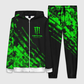 Женский костюм 3D с принтом Monster Energy Текстура. ,  |  | monster energy | sport | логтип | марка | марка энергетических напитков | монстр энерджи | спорт | энергетический напиток