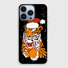 Чехол для iPhone 13 Pro с принтом ТИГР СИМВОЛ 2022 ГОДА, В ШАПКЕ И ШАРФЕ ,  |  | 2021 | 2022 | christmas | happy | merry | merry christmas | new year | santa | snow | sweater | ugly christmas | winter | г | год | зима | новогодний | новогодняя | новый год | рождественский | рождественский свитер | рождество | санта | св