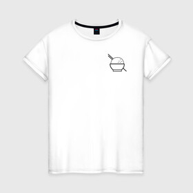 Женская футболка хлопок с принтом Это рис , 100% хлопок | прямой крой, круглый вырез горловины, длина до линии бедер, слегка спущенное плечо | еда | китай | корея | полачки | посуда | рис | эстетика | япония