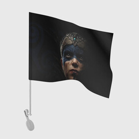 Флаг для автомобиля с принтом Hellblade 2022 , 100% полиэстер | Размер: 30*21 см | викинги | девушка | игра | племя | средневековье