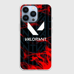 Чехол для iPhone 13 Pro с принтом Valorant Fire. ,  |  | Тематика изображения на принте: csgo | league of legends | overwatch | rainbow six siege | valorant | валорант | игра | огонь | пламя | шутер