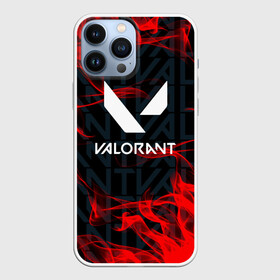 Чехол для iPhone 13 Pro Max с принтом Valorant Fire. ,  |  | Тематика изображения на принте: csgo | league of legends | overwatch | rainbow six siege | valorant | валорант | игра | огонь | пламя | шутер