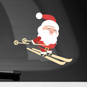 Наклейка на автомобиль с принтом Дед Мороз на лыжах , ПВХ |  | Тематика изображения на принте: 2022 | christmas | claus | new year | santa | snow | tiger | winter | год тигра | дед мороз | елка | зима | лыжи | лыжник | мороз | новый год | олень | подарок | праздник | рождество | санта клаус | снег | снеговик | снегурочка