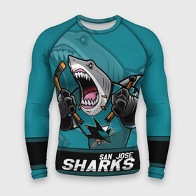 Мужской рашгард 3D с принтом San Jose Sharks, Сан Хосе Шаркс ,  |  | hockey | nhl | san jose | san jose sharks | sharks | usa | акула | маскот | нхл | сан хосе | санхосе | санхосе шаркс | спорт | сша | хоккей | шайба | шаркс