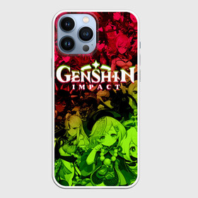 Чехол для iPhone 13 Pro Max с принтом НЕОНОВЫЙ ГЕНШИН ИМПАКТ ЛОГО, GENSHIN IMPACT TOXIC NEON ,  |  | genshin impact | heroes genshi | альбедо | барбара | беннет | бэй доу | венти | гань юй | джинн | дилюк | диона | кли | кэ цин | кэйа | лиза | мона | нин гуан | ноэль | путешественник | рэйзор | сахароза | син цю | синь янь