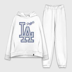 Женский костюм хлопок Oversize с принтом Los Angeles Dodgers - baseball team ,  |  | baseball | dodgers | los angeles | team | бейсбол | лосанжелес | сша