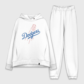 Женский костюм хлопок Oversize с принтом Los Angeles Dodgers baseball ,  |  | baseball | dodgers | los angeles | team | бейсбол | лосанжелес | сша