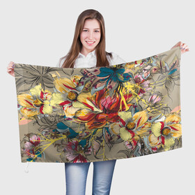 Флаг 3D с принтом Очень красивые цветы , 100% полиэстер | плотность ткани — 95 г/м2, размер — 67 х 109 см. Принт наносится с одной стороны | живопись | красота | природа | растение | цветы