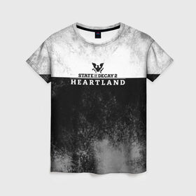 Женская футболка 3D с принтом State of Decay | Heartland | Logo , 100% полиэфир ( синтетическое хлопкоподобное полотно) | прямой крой, круглый вырез горловины, длина до линии бедер | heartland | logo | state of decay | survival horror | undead labs | загнивающий штат | зомби апокалипсис | лого | логотип | стадия разложения | стейт оф декай | эмблема