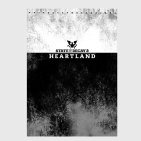 Скетчбук с принтом State of Decay | Heartland | Logo , 100% бумага
 | 48 листов, плотность листов — 100 г/м2, плотность картонной обложки — 250 г/м2. Листы скреплены сверху удобной пружинной спиралью | Тематика изображения на принте: heartland | logo | state of decay | survival horror | undead labs | загнивающий штат | зомби апокалипсис | лого | логотип | стадия разложения | стейт оф декай | эмблема