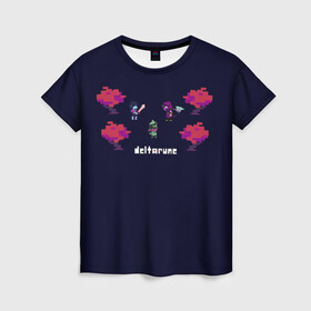 Женская футболка 3D с принтом Дельта Руна Deltarun , 100% полиэфир ( синтетическое хлопкоподобное полотно) | прямой крой, круглый вырез горловины, длина до линии бедер | adventure | deltarun | дельта | игра | руна
